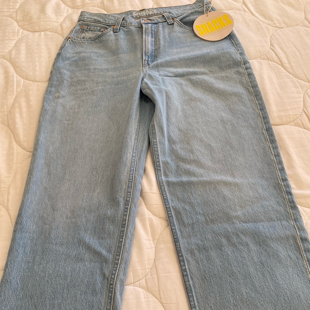 MOTHER High-Rise Wide Leg Jeans - Light Blue